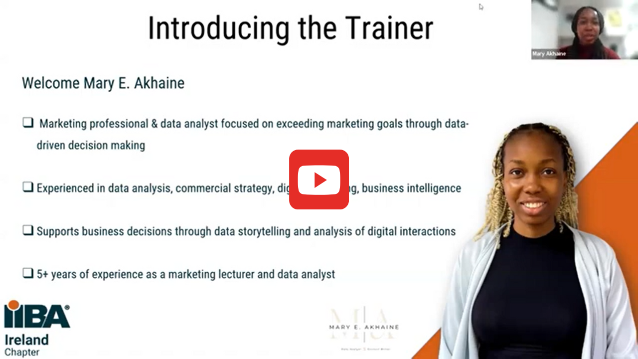 My data analysis workshop for IIBA Ireland (March 2025)